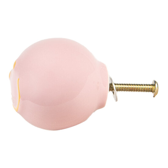 Clayre &amp; Eef | Deurknop Roze Geel &oslash; 4x4 cm / S3 cm | 66271