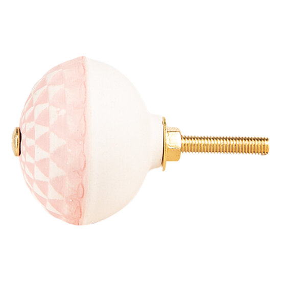 Clayre &amp; Eef | Deurknop Roze Beige &oslash; 4x3 cm / S3 cm | 66282