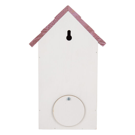 Clayre &amp; Eef | Vogelhuis Wit Roze 15x10x22 cm | 6H2452