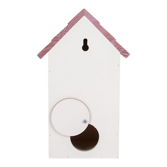 Clayre &amp; Eef | Vogelhuis Wit Roze 15x10x22 cm | 6H2452