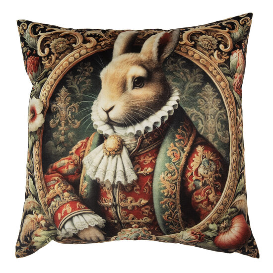 Clayre &amp; Eef | Kussenhoes Beige Rood 45x45 cm | NE21