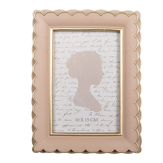 Clayre & Eef | Fotolijst Roze Goudkleurig 15x3x20 cm / 10x15 cm | 2F1310