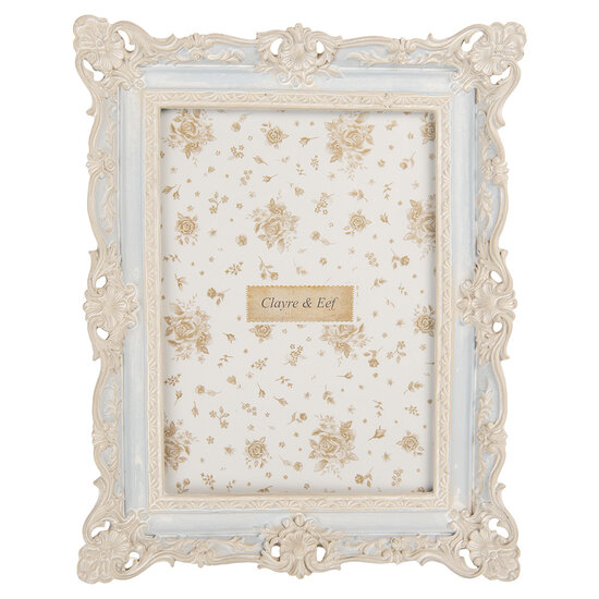 Clayre &amp; Eef | Fotolijst Blauw Wit 18x3x23 cm / 13x18 cm | 2F1355M