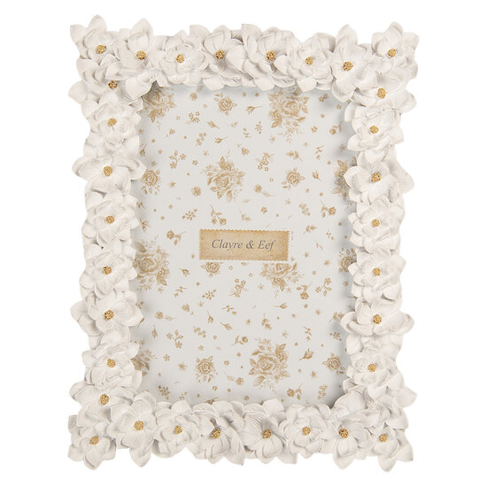Clayre &amp; Eef | Fotolijst Wit Goudkleurig 18x2x23 cm / 13x18 cm | 2F1360M