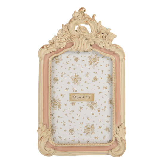 Clayre &amp; Eef | Fotolijst Beige Roze 16x2x25 cm / 13x18 cm | 2F1367M