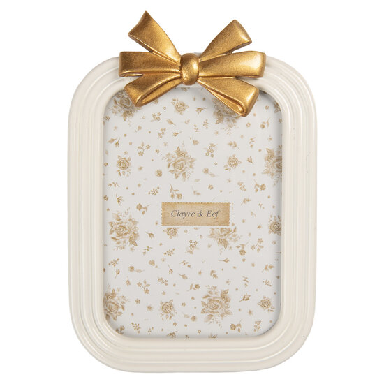 Clayre &amp; Eef | Fotolijst Wit Goudkleurig 17x2x24 cm / 13x18 cm | 2F1377