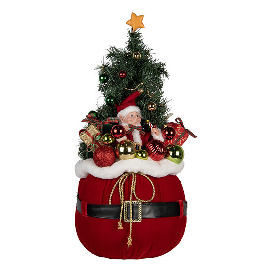 Clayre & Eef | Decoratie Kertboom met LED Rood ø 30x70 cm / 3xAA | 50829