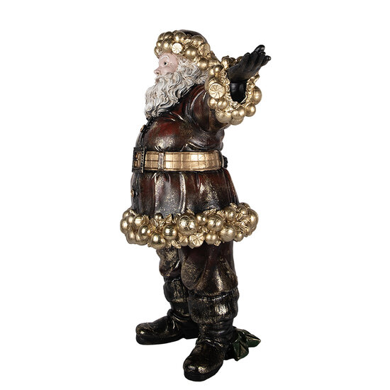 Clayre & Eef | Kerstdecoratie Kerstman Rood Goudkleurig 58x33x76 cm | 5PR0172