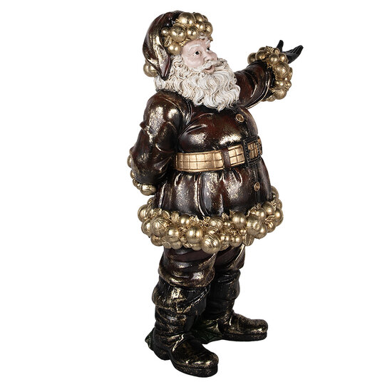 Clayre & Eef | Kerstdecoratie Kerstman Rood Goudkleurig 58x33x76 cm | 5PR0172