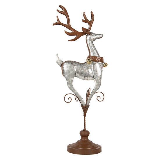Clayre & Eef | Kerstdecoratie Rendier Grijs Bruin 24x24x68 cm | 5Y1297