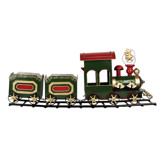 Clayre & Eef | Decoratie Trein Groen 77x15x31 cm | 5Y1309
