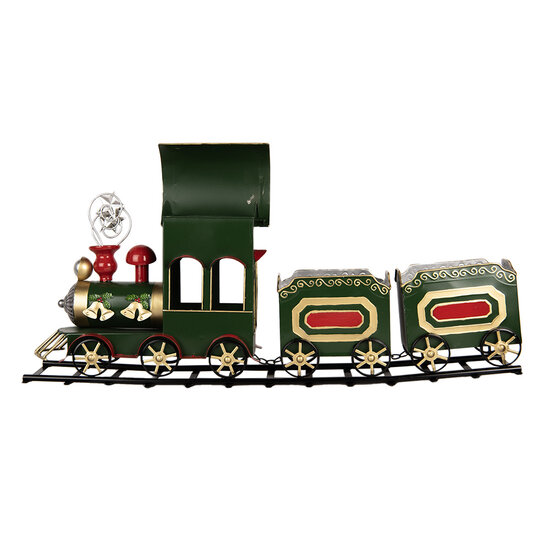 Clayre & Eef | Decoratie Trein Groen 77x15x31 cm | 5Y1309