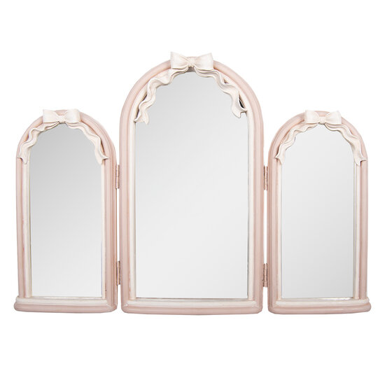 Clayre &amp; Eef | Wandspiegel Roze Wit 48x4x34 cm | 62S335
