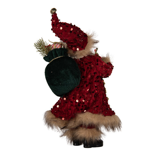 Clayre &amp; Eef | Kerstdecoratie Kerstman Rood 16x12x31 cm | 66322
