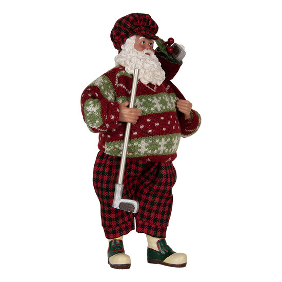 Clayre &amp; Eef | Kerstdecoratie Kerstman Rood 16x11x28 cm | 66323