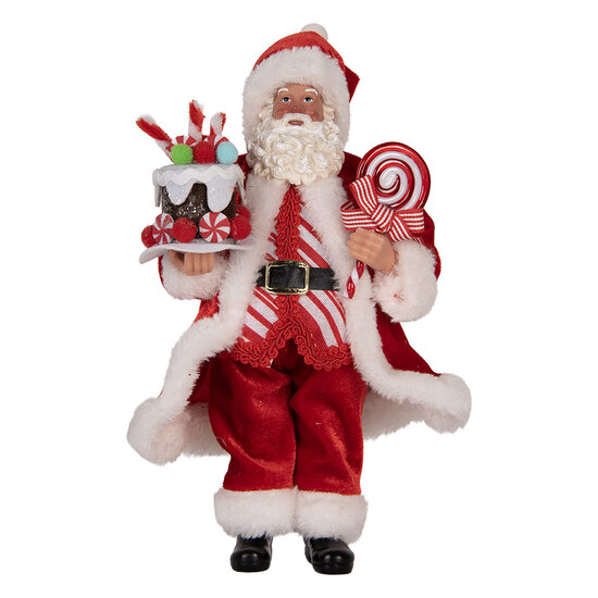 Clayre & Eef | Kerstdecoratie Kerstman Rood 16x8x28 cm | 66325