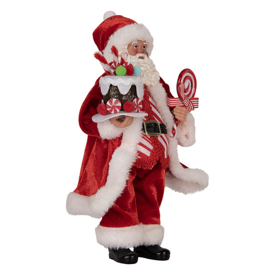 Clayre & Eef | Kerstdecoratie Kerstman Rood 16x8x28 cm | 66325