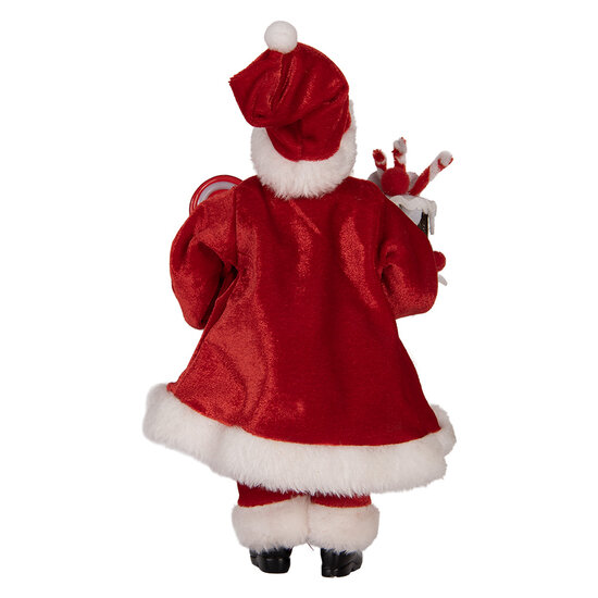 Clayre & Eef | Kerstdecoratie Kerstman Rood 16x8x28 cm | 66325