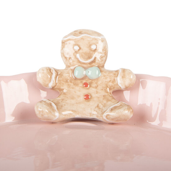 Clayre &amp; Eef | Serveerschaal Roze Bruin &oslash; 23x7 cm | 6CE1857P