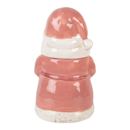 Clayre &amp; Eef | Voorraadpot Deksel Roze Wit &oslash; 15x26 cm | 6CE2215