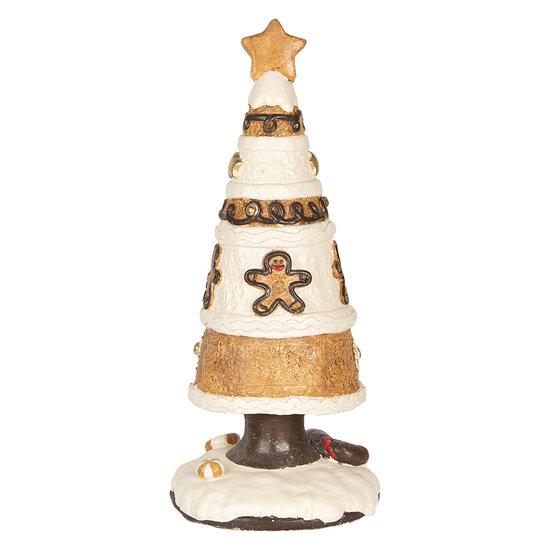 Clayre & Eef | Kerstdecoratie Kerstboom Bruin Wit ø 24x51 cm | 6MG0145