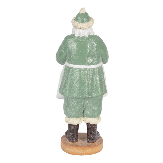 Clayre & Eef | Kerstdecoratie Kerstman Groen Wit 11x11x30 cm | 6PR5528