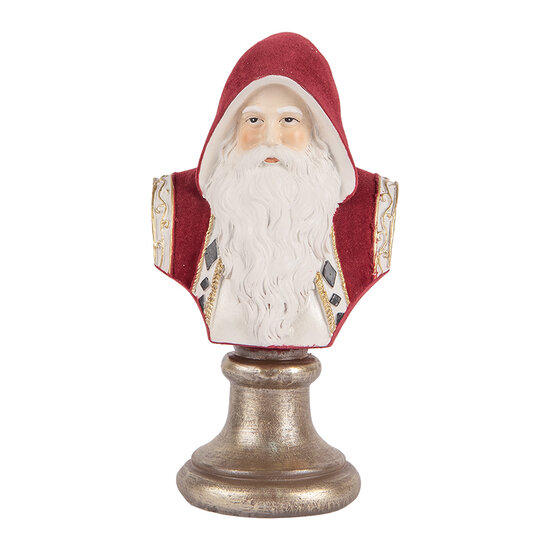 Clayre & Eef | Kerstdecoratie Kerstman Rood Wit 10x9x19 cm | 6PR5538