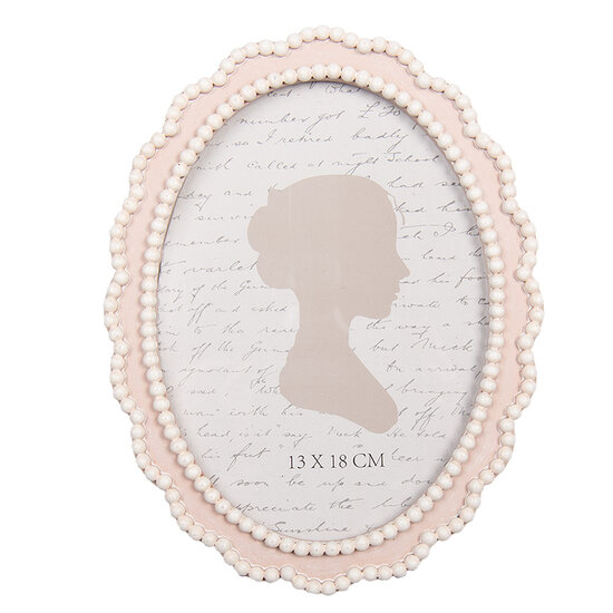 Clayre &amp; Eef | Fotolijst Roze Wit 16x2x20 cm / 13x18 cm | 2F1303