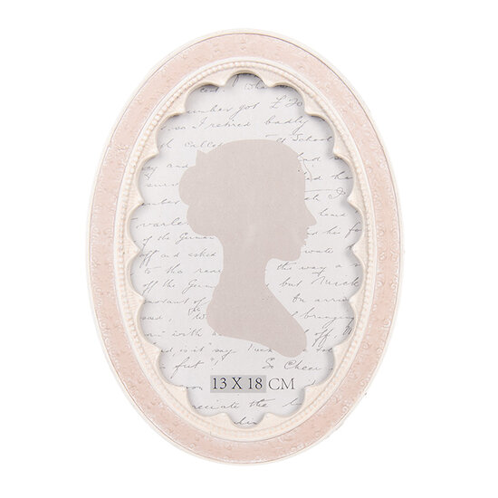 Clayre &amp; Eef | Fotolijst Roze Wit 15x2x20 cm / 13x18 cm | 2F1306