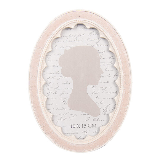 Clayre &amp; Eef | Fotolijst Roze Wit 13x2x18 cm / 10x15 cm | 2F1307