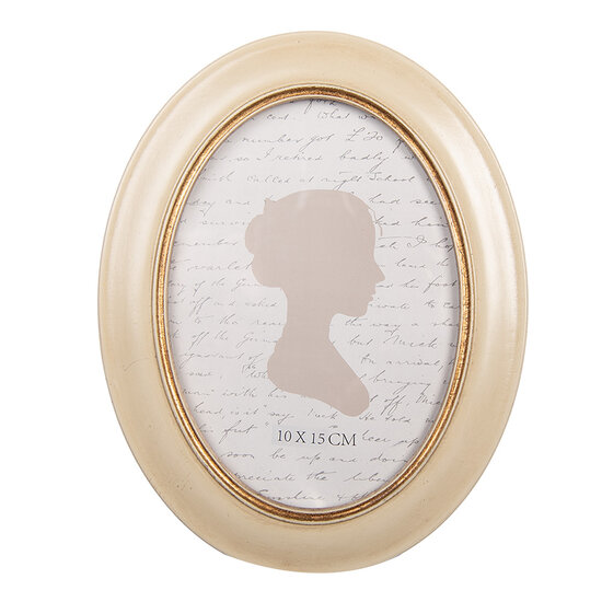 Clayre &amp; Eef | Fotolijst Beige Goudkleurig 15x2x20 cm / 10x15 cm | 2F1322