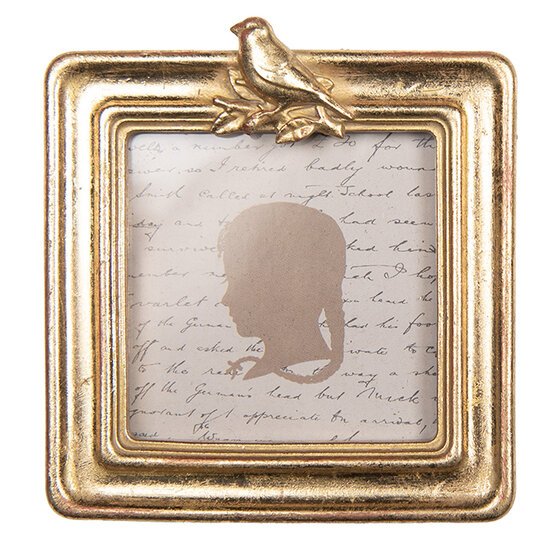 Clayre &amp; Eef | Fotolijst Goudkleurig 10x2x11 cm / 8x8 cm | 2F1328