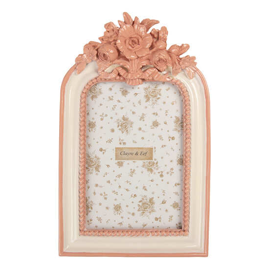Clayre &amp; Eef | Fotolijst Roze Wit 14x3x23 cm / 10x15 cm | 2F1356