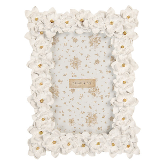 Clayre &amp; Eef | Fotolijst Wit Goudkleurig 15x2x21 cm / 10x15 cm | 2F1360S