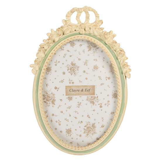 Clayre &amp; Eef | Fotolijst Beige Groen 16x3x23 cm / 13x18 cm | 2F1363M