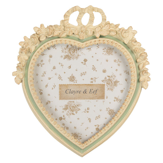Clayre &amp; Eef | Fotolijst Beige Groen 16x3x18 cm / 10x15 cm | 2F1364S