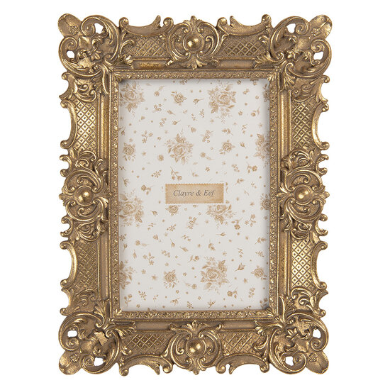 Clayre &amp; Eef | Fotolijst Goudkleurig 16x2x21 cm / 10x15 cm | 2F1372