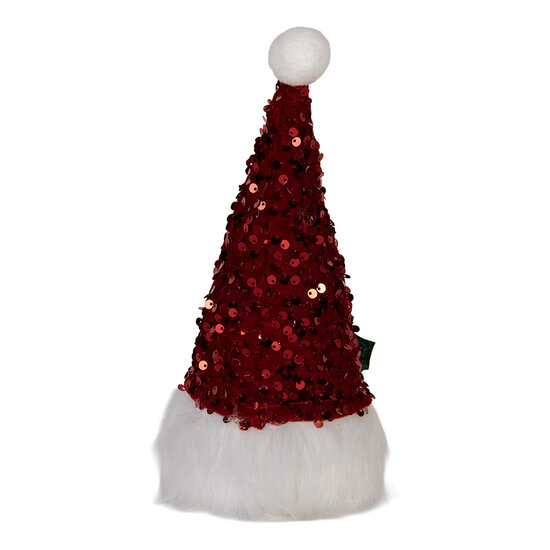 Clayre &amp; Eef | Decoratie Beeld Kabouter met LED Rood Wit 10x10x25 cm / 3xAA | 66330