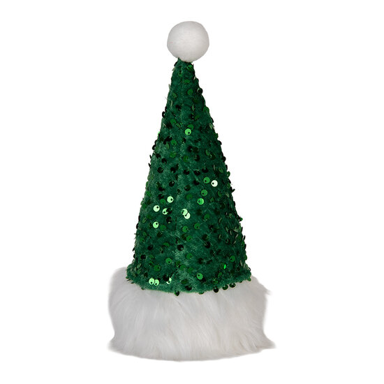 Clayre &amp; Eef | Decoratie Beeld Kabouter met LED Groen Wit 10x10x25 cm / 3xAA | 66331