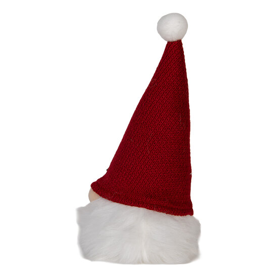 Clayre &amp; Eef | Decoratie Beeld Kabouter met LED Rood Wit 10x10x25 cm / 3xAA | 66333