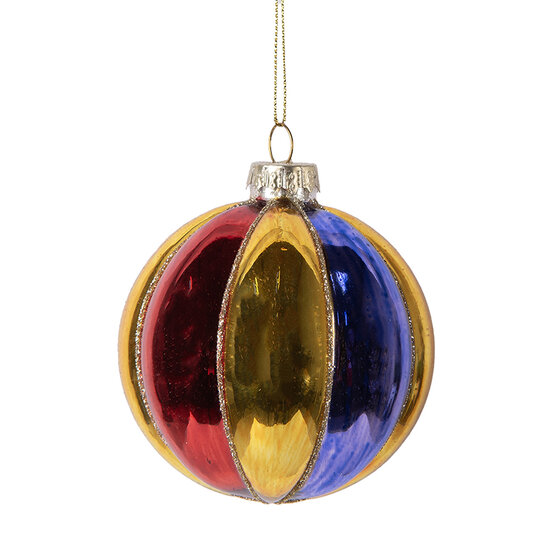 Clayre &amp; Eef | Kerstbal Meerkleurig &oslash; 8x8 cm | 6GL5101