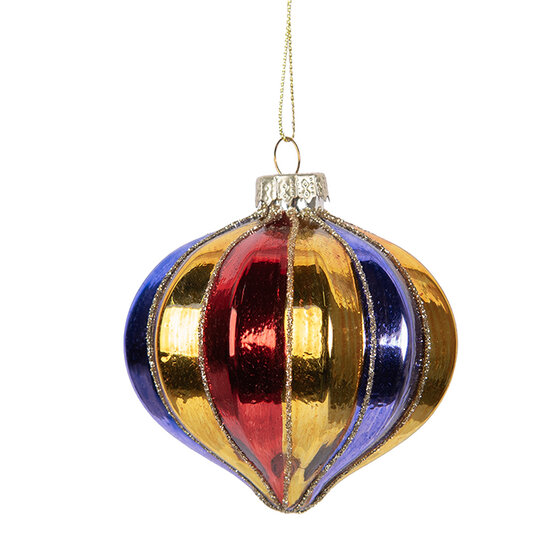 Clayre &amp; Eef | Kerstbal Meerkleurig &oslash; 8x8 cm | 6GL5102