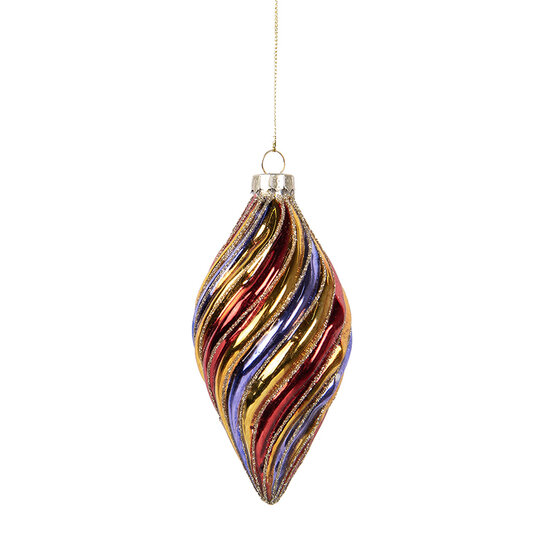 Clayre &amp; Eef | Kerstbal Meerkleurig &oslash; 6x13 cm | 6GL5103