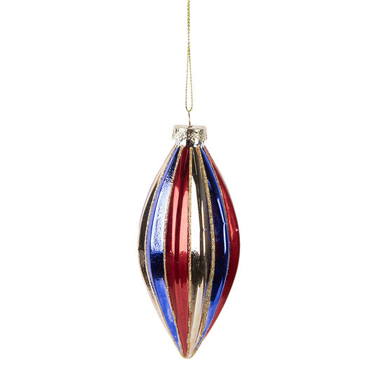 Clayre &amp; Eef | Kerstbal Meerkleurig &oslash; 6x13 cm | 6GL5104