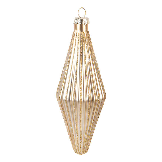 Clayre &amp; Eef | Kerstbal Goudkleurig &oslash; 5x15 cm | 6GL5113