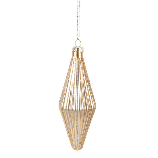 Clayre &amp; Eef | Kerstbal Goudkleurig &oslash; 5x15 cm | 6GL5113
