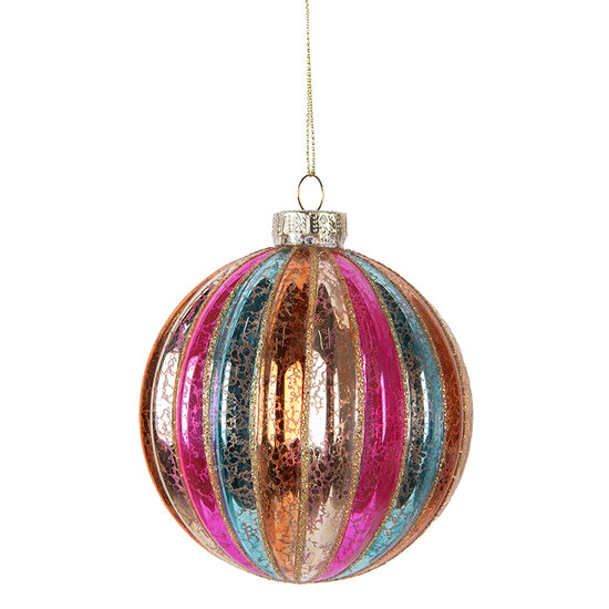 Clayre &amp; Eef | Kerstbal Meerkleurig &oslash; 10x11 cm | 6GL5176