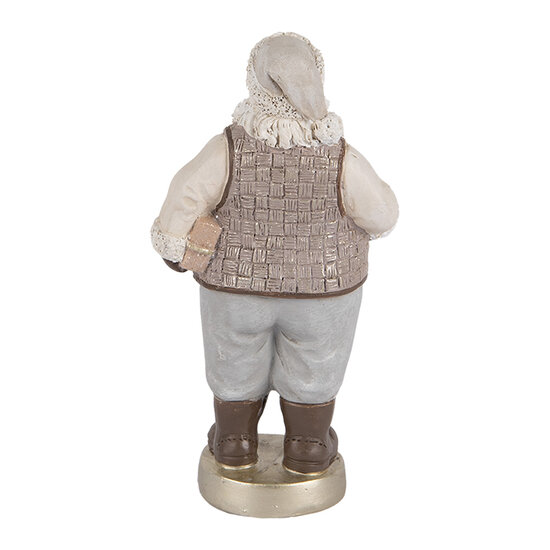 Clayre & Eef | Kerstdecoratie Kerstman Beige Grijs 8x6x15 cm | 6PR5521