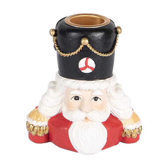 Clayre &amp; Eef | Kandelaar Notenkraker Rood Wit 8x6x9 cm | 6PR5540