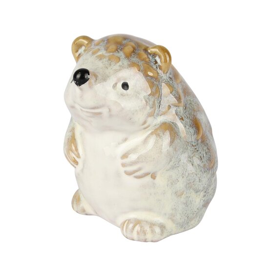 Dekoratief | Egeltje, wit/grijs/beige, porselein, 9x6x9cm | A255101